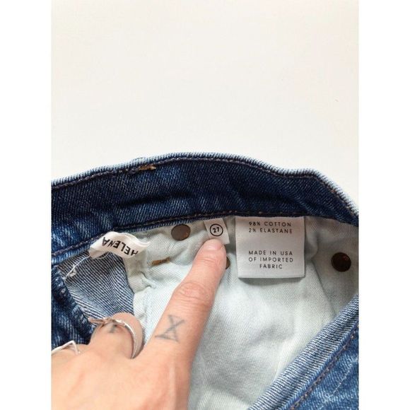 GRLFRND Helena Groovy Situation High Rise Straight Leg Crop Jeans, Size 27 - Picture 14 of 16